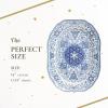 imageSpode Judaica Collection Oval Platter  14 Inch Blue ampamp White Porcelain Serving Tray for Roast Fish Vegetables Challah  Judaic Design Inspired by 1880s Manuscripts  Microwave ampamp Dishwasher SafeOval Platter
