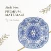 imageSpode Judaica Collection Oval Platter  14 Inch Blue ampamp White Porcelain Serving Tray for Roast Fish Vegetables Challah  Judaic Design Inspired by 1880s Manuscripts  Microwave ampamp Dishwasher SafeMazal Tov