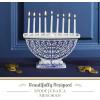 imageSpode Judaica Menorah  Artistic Floral ampamp Vine Design Hanukkah Candle Holder with Judaic Manuscript Motifs Holiday Centerpiece  6quot x 10quot Fine Porcelain Menorah Decorative Jewish Accent