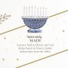 imageSpode Judaica Menorah  Artistic Floral ampamp Vine Design Hanukkah Candle Holder with Judaic Manuscript Motifs Holiday Centerpiece  6quot x 10quot Fine Porcelain Menorah Decorative Jewish Accent