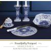 imageSpode Judaica Round Challah Tray Traditional Blue ampamp White Floral Star of David Design  Shabbat ampamp Jewish Holiday Serving Plate for Bread Pastries ampamp Fruit  115Inch Fine Porcelain Dishwasher Safe