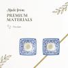 imageSpode Judaica Sabbath Candlesticks Set of 2  Elegant Blue ampamp White Ceramic Candle Holders Featuring Star of David ampamp Floral Motifs  Fine Porcelain  Ideal for Shabbat ampamp Holiday Table Settings