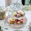 imageSpode Morris ampamp Co 3Tier Cake Stand with Metal Handle Strawberry Thief ampamp Honeysuckle Design  Porcelain  Centerpiece  Afternoon Tea Dessert Stand  Serving Cookies Scones Sandwiches and More