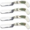 imageSpode Christmas Tree Cheese Spreaders Set of 4  475quot Stainless Steel Butter Knife with Porcelain Handle for Jam Pastry Butter Knife  Holiday Silverware ampamp Festive Kitchen Cutlery
