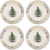 imageSpode Christmas Tree Gold Salad Plate Set of 4  8Inch Porcelain Dinner ampamp Appetizer Plate Christmas Dinnerware Microwave ampamp Dishwasher Safe Festive Collectible Seasonal Dining PlateFrench Country