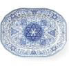 imageSpode Judaica Collection Oval Platter  14 Inch Blue ampamp White Porcelain Serving Tray for Roast Fish Vegetables Challah  Judaic Design Inspired by 1880s Manuscripts  Microwave ampamp Dishwasher SafeOval Platter