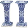 imageSpode Judaica Sabbath Candlesticks Set of 2  Elegant Blue ampamp White Ceramic Candle Holders Featuring Star of David ampamp Floral Motifs  Fine Porcelain  Ideal for Shabbat ampamp Holiday Table Settings