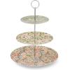 imageSpode Morris ampamp Co 3Tier Cake Stand with Metal Handle Strawberry Thief ampamp Honeysuckle Design  Porcelain  Centerpiece  Afternoon Tea Dessert Stand  Serving Cookies Scones Sandwiches and More