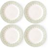 imageSpode Morris ampamp Co Standen 11Inch Dinner Plates Set of 4  Earthenware Dinnerware with Green Leaf Border Design Microwave Dishwasher Freezer Safe  Elegant Tableware Made in EnglandContemporary