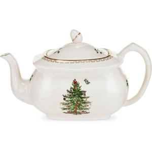 imageSpode Christmas Tree Gold Salad Plate Set of 4  8Inch Porcelain Dinner ampamp Appetizer Plate Christmas Dinnerware Microwave ampamp Dishwasher Safe Festive Collectible Seasonal Dining PlateChristmas Tree Gold Teapot
