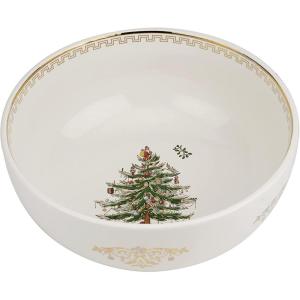 imageSpode Christmas Tree Gold Salad Plate Set of 4  8Inch Porcelain Dinner ampamp Appetizer Plate Christmas Dinnerware Microwave ampamp Dishwasher Safe Festive Collectible Seasonal Dining PlateChristmas Tree Bowl  Large
