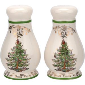 imageSpode Christmas Tree Gold Salad Plate Set of 4  8Inch Porcelain Dinner ampamp Appetizer Plate Christmas Dinnerware Microwave ampamp Dishwasher Safe Festive Collectible Seasonal Dining PlateChristmas Tree Gold Salt and Pepper Set