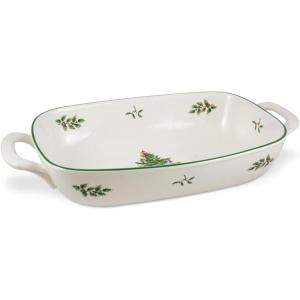 imageSpode Christmas Tree Platter  14Inch TreeShaped Serving Plate Fine Earthenware Holiday Tableware  Festive Party Server Seasonal Decor ampamp Collectible Gift  Christmas DinnerwareChristmas Tree Bread Basket