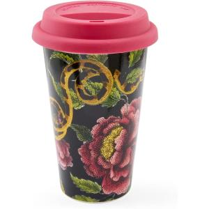 imageSpode Creatures of Curiosity 10oz Travel Mug  Dark Floral Porcelain Tumbler with Silicone Lid for Coffee Tea Water  Victorian Style Drinkware for SchoolWork Microwave ampamp Dishwasher Safe