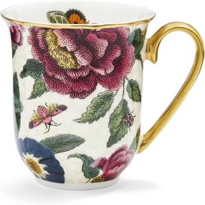 imageSpode Creatures of Curiosity 12oz Fine China Mug White Floral Pattern  Porcelain Tea ampamp Coffee Cup with 22ct Gold Handle and Rim  Elegant Vintage Inspired Drinkware Boxed for GiftingCream Floral
