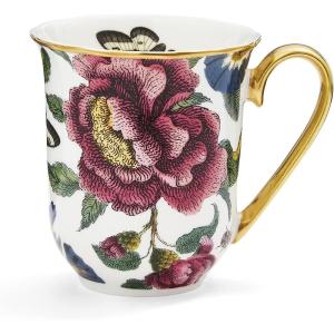imageSpode Creatures of Curiosity 12oz Fine China Mug White Floral Pattern  Porcelain Tea ampamp Coffee Cup with 22ct Gold Handle and Rim  Elegant Vintage Inspired Drinkware Boxed for GiftingWhite Floral
