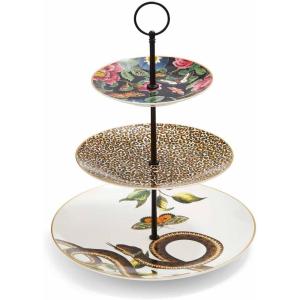 imageSpode Creatures of Curiosity Collection 3Tier Cake Stand Made of Fine China Dessert Stand Tiered Serving Trays with 3 Motifs Party Serving Trays for Fruit ampamp Pastry