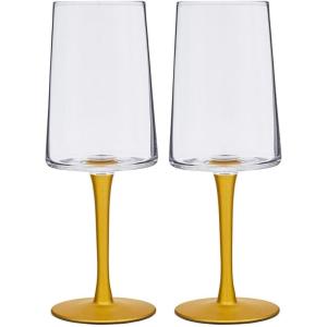 imageSpode Creatures of Curiosity Collection Gold Stem Wine Glasses Set of 2 Long Stem Ros Red and White Wine Glass 12Ounce Cup Glass Stemware with Gift Box