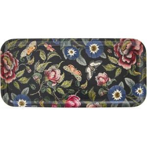 imageSpode Creatures of Curiosity Rectangular Serving Tray  Dark Floral Birch Veneer with Melamine Finish  Food Safe Decorative Serveware with Victorian Style Accents for Parties ampamp Picnics 125quot x 6quotDark Floral