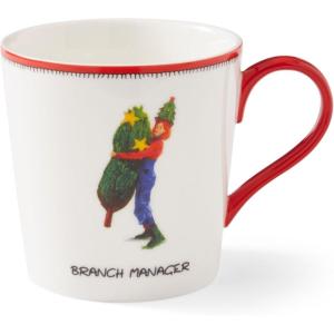 imageSpode Kit Kemp 12oz Festive Christmas Mug  Branch Manager Doodle Mug Fine China Dishwasher Safe Holiday Coffee Mug with Handle for Cocoa Tea Gifts  A Cheerful Christmas EssentialWhite
