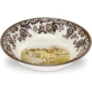 imageSpode Woodland Ascot Cereal Bowl Yellow Labrador Retriever 8  Perfect for Oatmeal Salads and Desserts  Made in England from Fine Earthenware  Microwave and Dishwasher SafeYellow Labrador