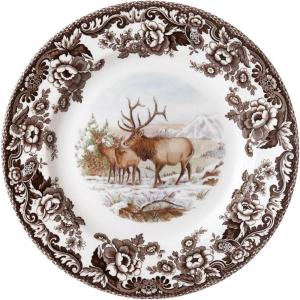 imageSpode Woodland Dinner Plate Rabbit  105 Inch  Hunting Cabin Lodge and Cottage Dcor  Made in England from Fine Earthenware  Microwave and Dishwasher SafeElk