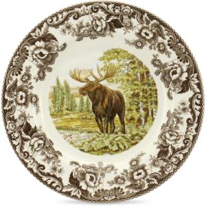 imageSpode Woodland Dinner Plate Rabbit  105 Inch  Hunting Cabin Lodge and Cottage Dcor  Made in England from Fine Earthenware  Microwave and Dishwasher SafeMajestic Moose