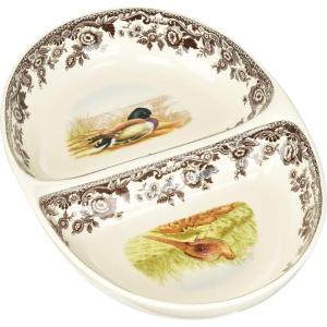 imageSpode Woodland Divided Serving Dish with Pheasant and Mallard Motifs  115quot Divided Serving Tray for Appetizers Dinner Parties and Events  Made from Fine Porcelain