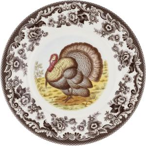 imageSpode Woodland Luncheon Plate 9quot Turkey Design Thanksgiving Tableware  Fine Earthenware Dishwasher ampamp Microwave Safe Classic Floral Pattern Holiday Gift for Family ampamp FriendsTurkey