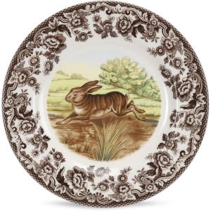 imageSpode Woodland Salad Plate 8quot Turkey Design Thanksgiving Tableware  Fine Earthenware Dishwasher ampamp Microwave Safe Classic Floral Pattern Holiday Gift for Family ampamp FriendsRabbit