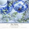 imageSpode Blue Italian Dip Bowl Set of 35Inch Porcelain Bowls with Oriental Design Dishwasher ampamp Microwave Safe Tableware for Dip Side Appetizers Dessert  Blue ampamp White Dinnerware