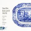 imageSpode Blue Italian Medium Oval Platter  14Inch Porcelain Serving Platter with Intricate Scroll Border ampamp Countryside Scene  Elegant Tableware for Entertaining Dining Displays Gifting CollectingOval