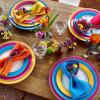 imageSpode Kit Kemp Calypso 13quot Serving Platter  Vibrant Turquoise  Porcelain  Dishwasher and Microwave Safe  Ideal for Salad Snacks and Appetizers  Elegant Presentation  Home ampamp Gathering UseYellow