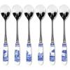 imageSpode Blue Italian Collection Teaspoons  Set of 6  Made of Stainless Steel with Porcelain Handles  6 Inch Dessert Spoons  BlueWhite  Hand Wash OnlyBlue  White