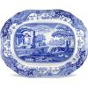 imageSpode Blue Italian Medium Oval Platter  14Inch Porcelain Serving Platter with Intricate Scroll Border ampamp Countryside Scene  Elegant Tableware for Entertaining Dining Displays Gifting CollectingOval