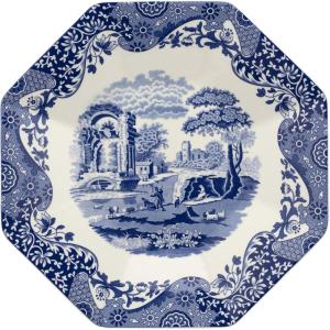 imageSpode Blue Italian Medium Oval Platter  14Inch Porcelain Serving Platter with Intricate Scroll Border ampamp Countryside Scene  Elegant Tableware for Entertaining Dining Displays Gifting CollectingOctagonal