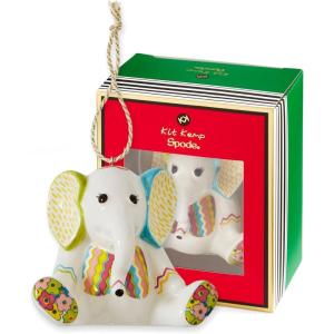 imageSpode Kit Kemp Christmas Ornament  Jambo Elephant Patchwork Porcelain Handcrafted Festive Charm Unique Holiday Ornaments with Whimsical Design Collectible Keepsake Holiday Decoration for Gifting