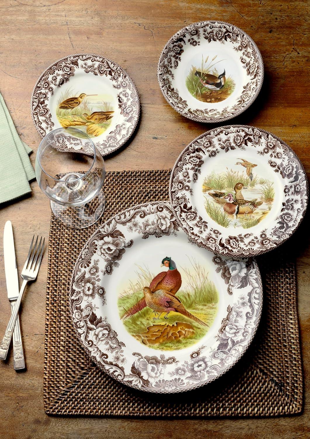 imageSpode Woodland Dinner Plate Black Labrador  105 Inch  Hunting Cabin Lodge and Cottage Dcor  Made in England from Fine Earthenware  Microwave and Dishwasher SafeWood Duck