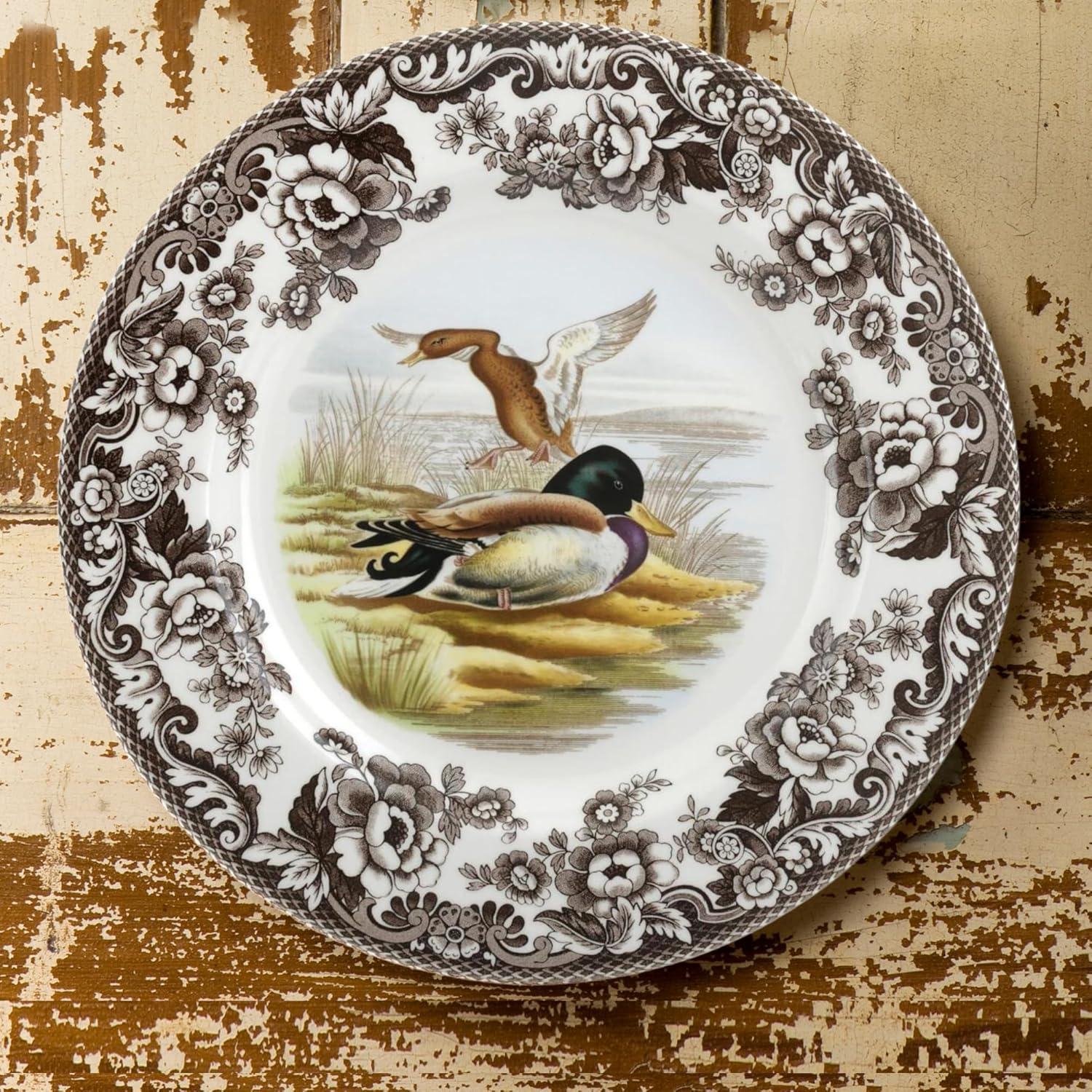 imageSpode Woodland Dinner Plate Black Labrador  105 Inch  Hunting Cabin Lodge and Cottage Dcor  Made in England from Fine Earthenware  Microwave and Dishwasher SafeMallard