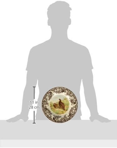 imageSpode Woodland Dinner Plate Black Labrador  105 Inch  Hunting Cabin Lodge and Cottage Dcor  Made in England from Fine Earthenware  Microwave and Dishwasher SafeRed Grouse