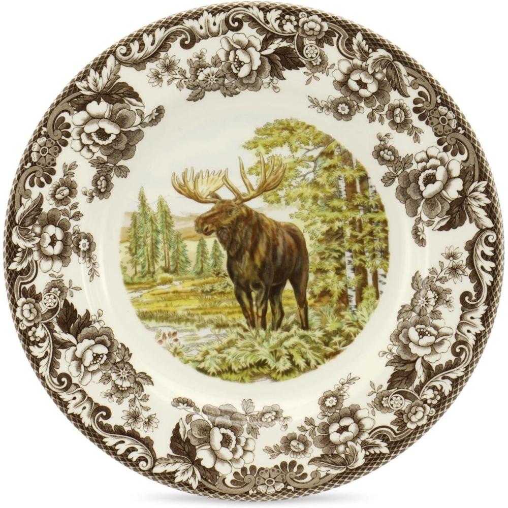 imageSpode Woodland Dinner Plate Black Labrador  105 Inch  Hunting Cabin Lodge and Cottage Dcor  Made in England from Fine Earthenware  Microwave and Dishwasher SafeMajestic Moose