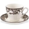 imageSpode Delamere Teacup and Saucer Set of 4  7 Oz Fine Earthenware Teacup Set  Perfect for Serving Tea Coffee and Hot Cocoa  Microwave and Dishwasher Safe