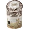 imageSpode Woodland Dog Treat Jar 7quot  Dog Treat Container with Ceramic Lid  Assorted Hunting Dogs Design with Boneshaped Handle  Made from Stoneware