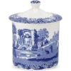 imageSpode Blue Italian Porcelain Kitchen Storage Jar  75 Inch Airtight Food Container with Decorative Countryside Scene  Dry Goods Canister for Pantry or Counter Kitchen Organization Tools
