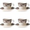 imageSpode Delamere Teacup and Saucer Set of 4  7 Oz Fine Earthenware Teacup Set  Perfect for Serving Tea Coffee and Hot Cocoa  Microwave and Dishwasher Safe