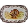 imageSpode Woodland 175quot Rectangular Serving Platter Turkey Motif  Fine Porcelain Thanksgiving Dinnerware with British Flower Boarder  Holiday Feasts and Family Gatherings Microwave ampamp Dishwasher SafeCountry