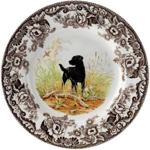 imageSpode Woodland Dinner Plate Black Labrador  105 Inch  Hunting Cabin Lodge and Cottage Dcor  Made in England from Fine Earthenware  Microwave and Dishwasher SafeBlack Labrador