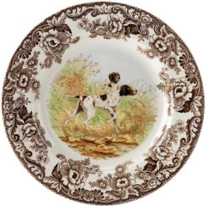 imageSpode Woodland Dinner Plate Black Labrador  105 Inch  Hunting Cabin Lodge and Cottage Dcor  Made in England from Fine Earthenware  Microwave and Dishwasher SafeFlat Coated Pointer