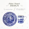 imageSpode Blue Italian 12 Piece Dinnerware Set  Earthenware Plates ampamp Mugs Featuring Italian Countryside Scenes  Microwave Safe Tableware Set for 4  Dishwasher ampamp Oven Safe Dining Set