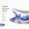 imageSpode Blue Italian 9 Oz Gravy Boat and Saucer Earthenware Sauce Boat with Large Handle Classic Countryside Design Perfect for Gravy Sauces Salad Dressings Dishwasher ampamp Microwave Safe